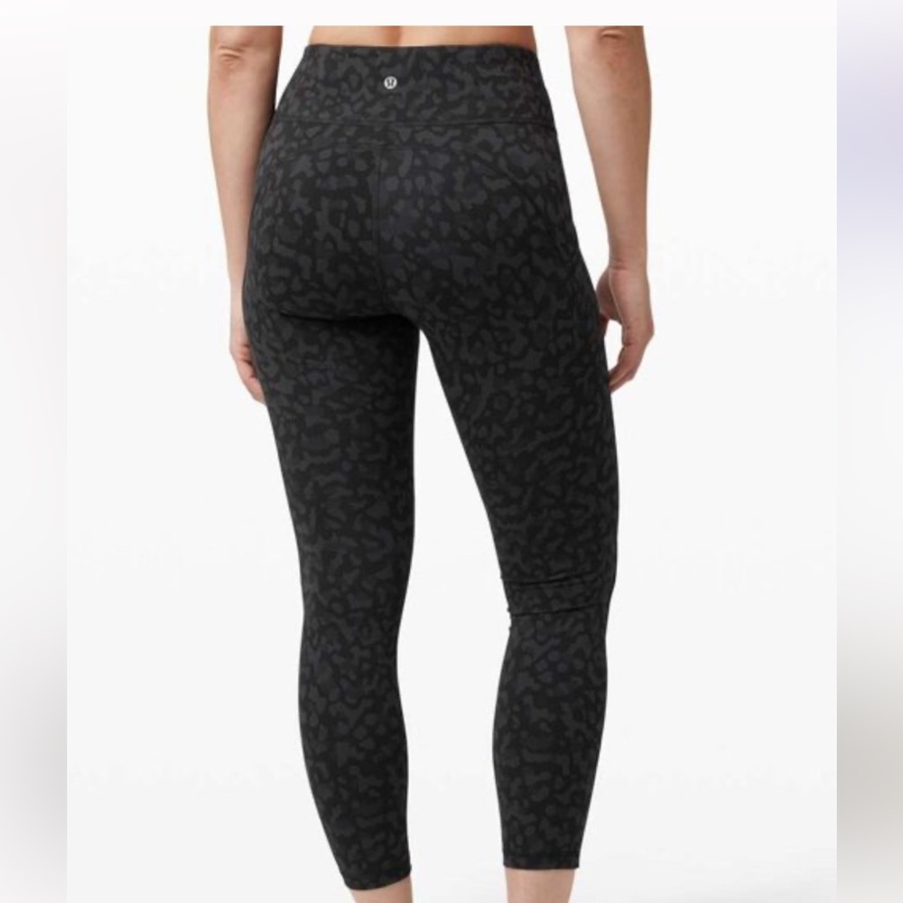 Lululemon Leopard Black Patterned Leggings. 25” inseam